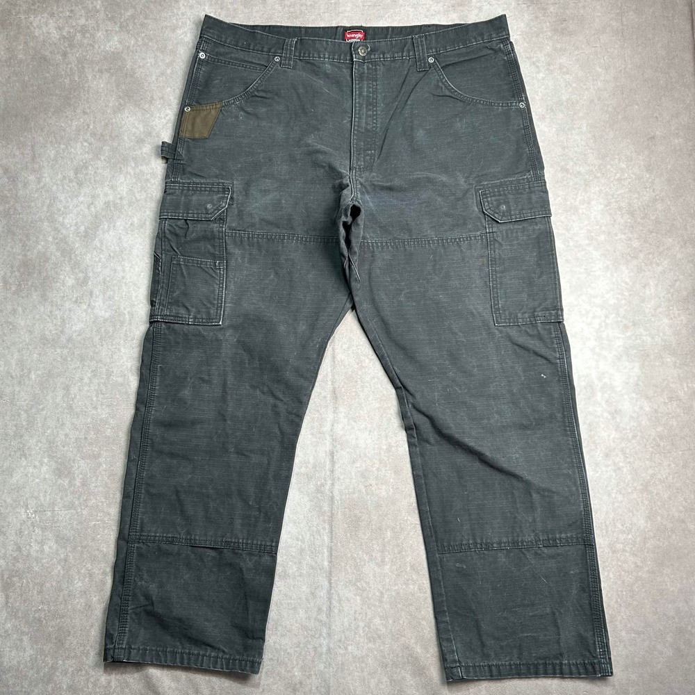 Wrangler Workwear Mens 40x30 Gray Ripstop Cargo Pants Heavyweight 10WMWBL